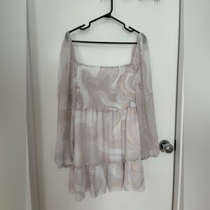 Wilfred grey and white Long Sleeve Sundress Aritzia Wilfred